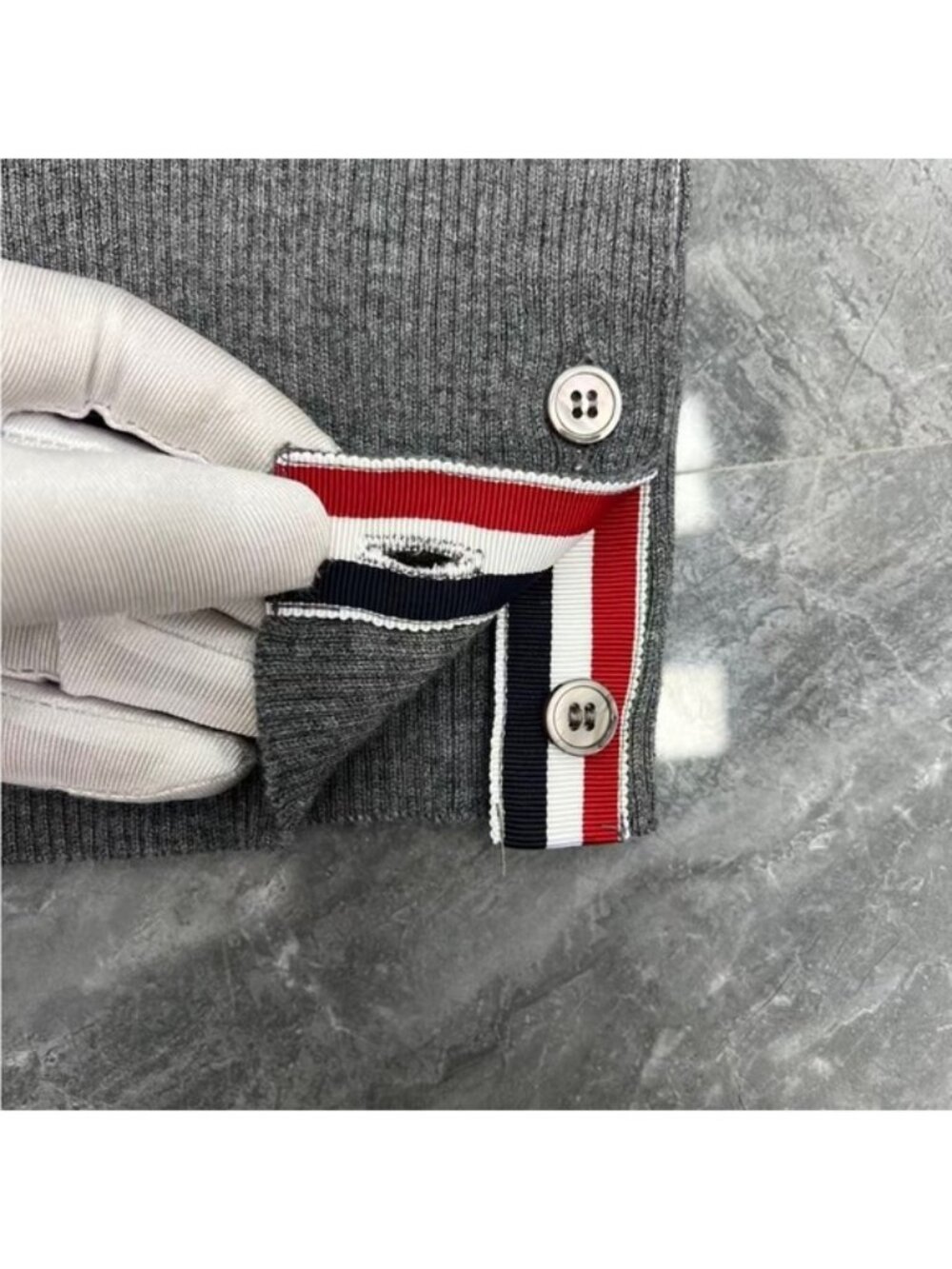 THOM BROWNE Four-Stripe Summer Knit Sweater, Crew Neck, Short Sleeve, Women's - Picture 7 of 9